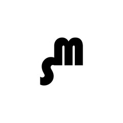 SM MS initial letter linked logo template design vector