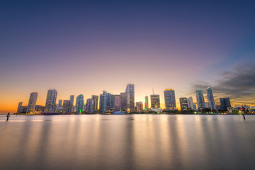 Fototapeta na wymiar Miami, Florida, USA Downtown Skyline on the Bay