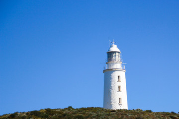 Fototapeta na wymiar Desolate lighthouse at Bruny Island, Tasmania, Australia.
