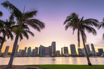 Miami, Florida, USA Downtown Skyline on the Bay