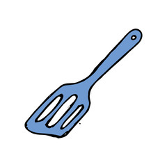 Kitchen spatula hand drawn icon vector