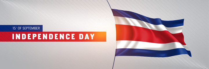 Costa Rica happy independence day greeting card, banner vector illustration