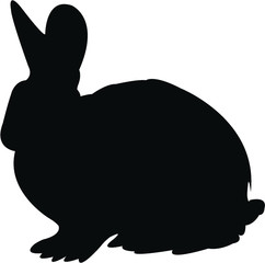 black silhouette of a rabbit