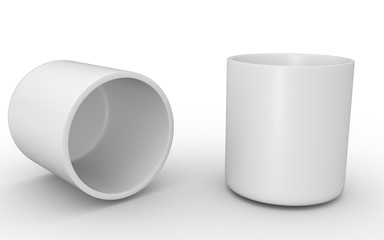 3d mockup glass in white background