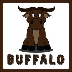 easy buffalo kawaii cute animal drawings vector