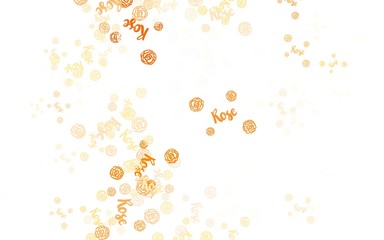 Light Orange vector natural backdrop with flowers, roses.