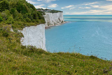 The White Cliffs of Dover and the English Channel in Kent, England
