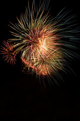 Amazing fireworks show in the dark sky