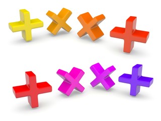 3d cross on white background