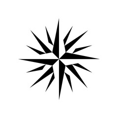 Fototapeta premium Black wind rose isolated on white.Vector illustration