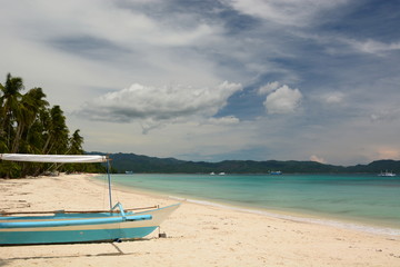 View of White Beach, station three. Boracay Island. Western Visayas. Philippines