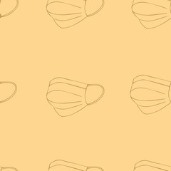 
Seamless pattern with medical face mask. Pandemic Сoronavirus COVID-19, 2019-nCoV pattern concept,vector illustration.