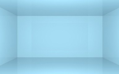 3D Abstract room blue background