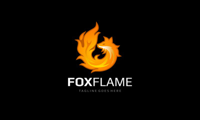 Fox Flame Logo Vector - Fox Fire Icon Design Illustration