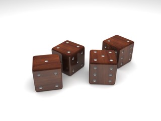 3d dice on white background