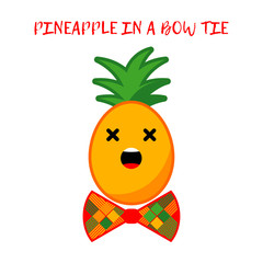 A gentleman in a bow tie. Cute cartoon. Vector illustration for web design or print.