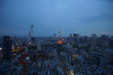 Beautiful urban cityscape of Tokyo under twilight sky