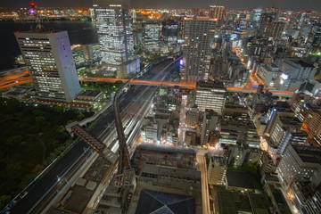 Fototapeta premium Beautiful urban cityscape of Tokyo at night