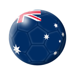 Australia soccer ball football 3d illustration isolated on white with clipping path