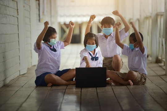 Child with face mask going back to school after covid-19 quarantine and lockdown.Back To School