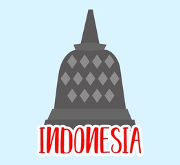 Indonesia  Stupa Temple Vector Illustration