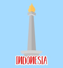 Indonesia National Monument Monas Vector Illustration