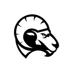 strong big horn goat face vector illustration design