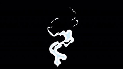 Comic Smoke Fx animation rising up in 2d cartoon posterized effect clouds