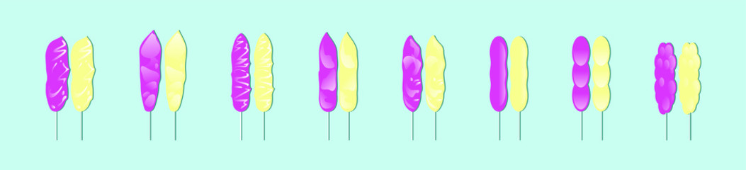 set a traditional cotton candy icon design template with various models. vector illustration