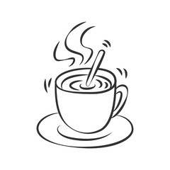 Vector doodle illustration of cup of coffee