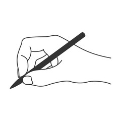 Vector illustration of hand holding pencil