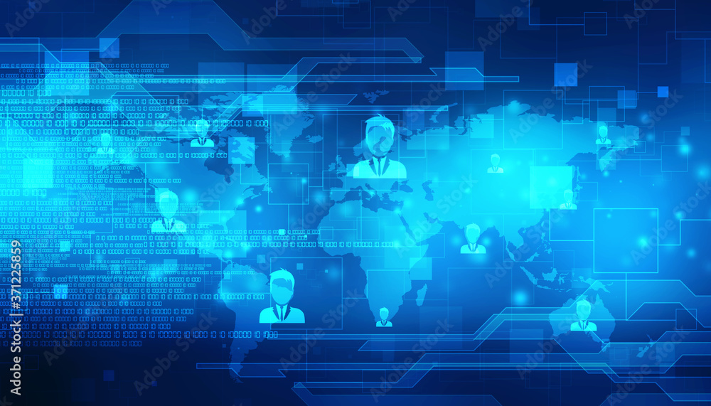Aufkleber business network concept background, social networks and interaction concept. mixed media, digital a