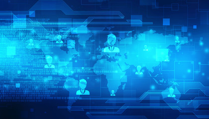 Business Network Concept Background, Social Networks and interaction concept. Mixed media, Digital Abstract Technology background, Social connection and networking concept
