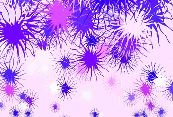 Light Purple, Pink vector backdrop with memphis shapes.