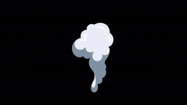 Comic Smoke Fx animation rising up in 2d cartoon posterized effect clouds