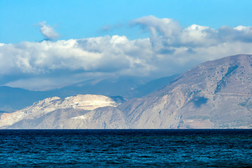 Dolomite mountains on the Aegean coast in Crete, Greece