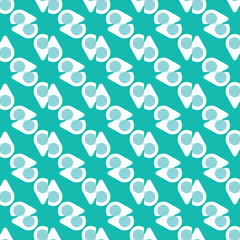 Vector seamless pattern texture background with geometric shapes, colored in green, white colors.