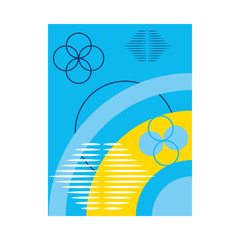 abstract blue background with circular shapes, colorful design