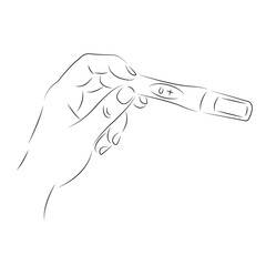 hand with a pregnancy test