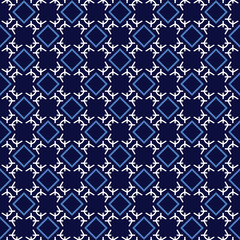 Vector seamless pattern texture background with geometric shapes, colored in blue, white colors.