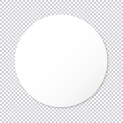 white paper round sticker banners on transparent background	
