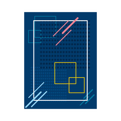 blue background with squared shapes, colorful design