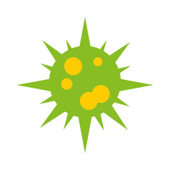 influenza bacteria icon, flat style