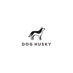 husky dog logo. pet icon