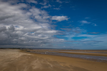 Fototapeta na wymiar Deserted beach at Dymchurch, Kent, England