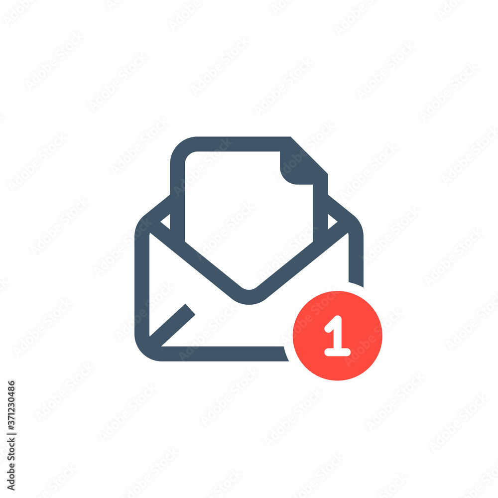 Poster open envelope icon. concept of newsletter, notify, support, incoming, confirm. incoming email. recei