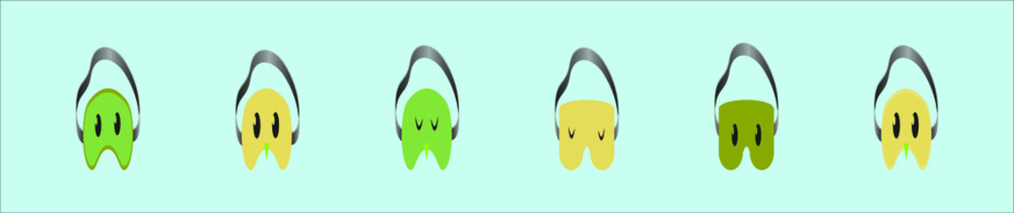 set of sleeping mask design template with various models. vector illustration