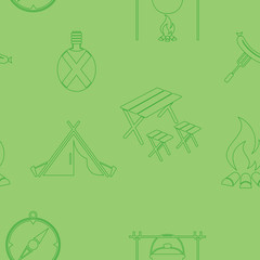 Seamless background of icons for travel services