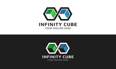 Infinity Cube Logo - Infinite Box Symbol Vector