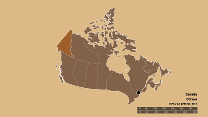 Location of Yukon, territory of Canada,. Pattern